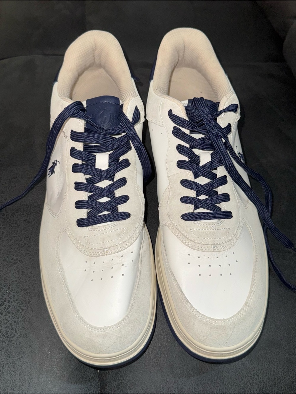 Polo by Ralph Lauren Cream & Navy Men’s Low-Top Sneakers